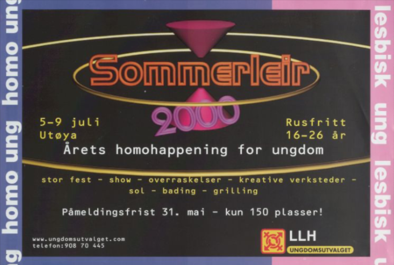 Plakat for LLHs sommerleir fra år 2000